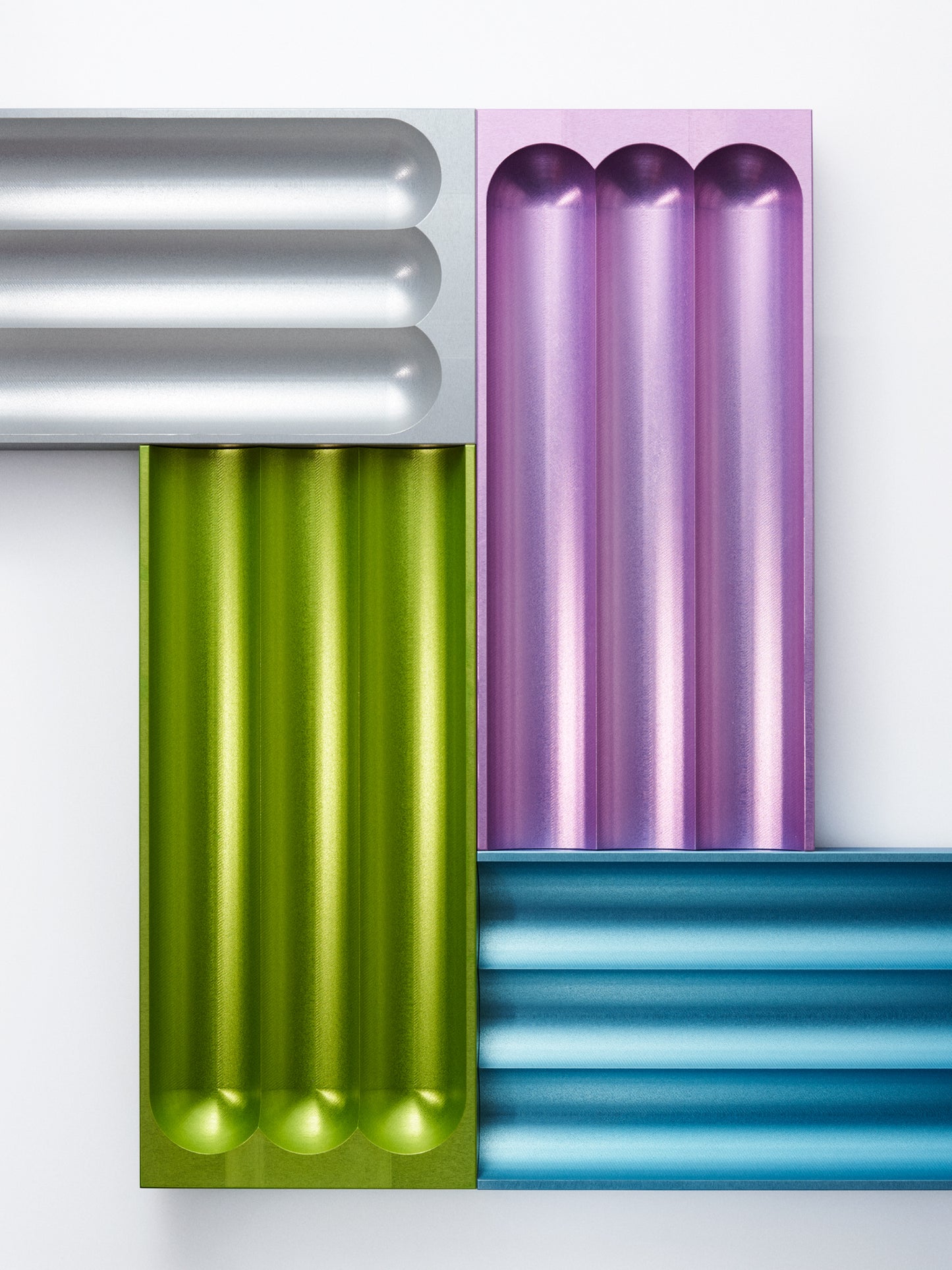Flute pencil tray acid green