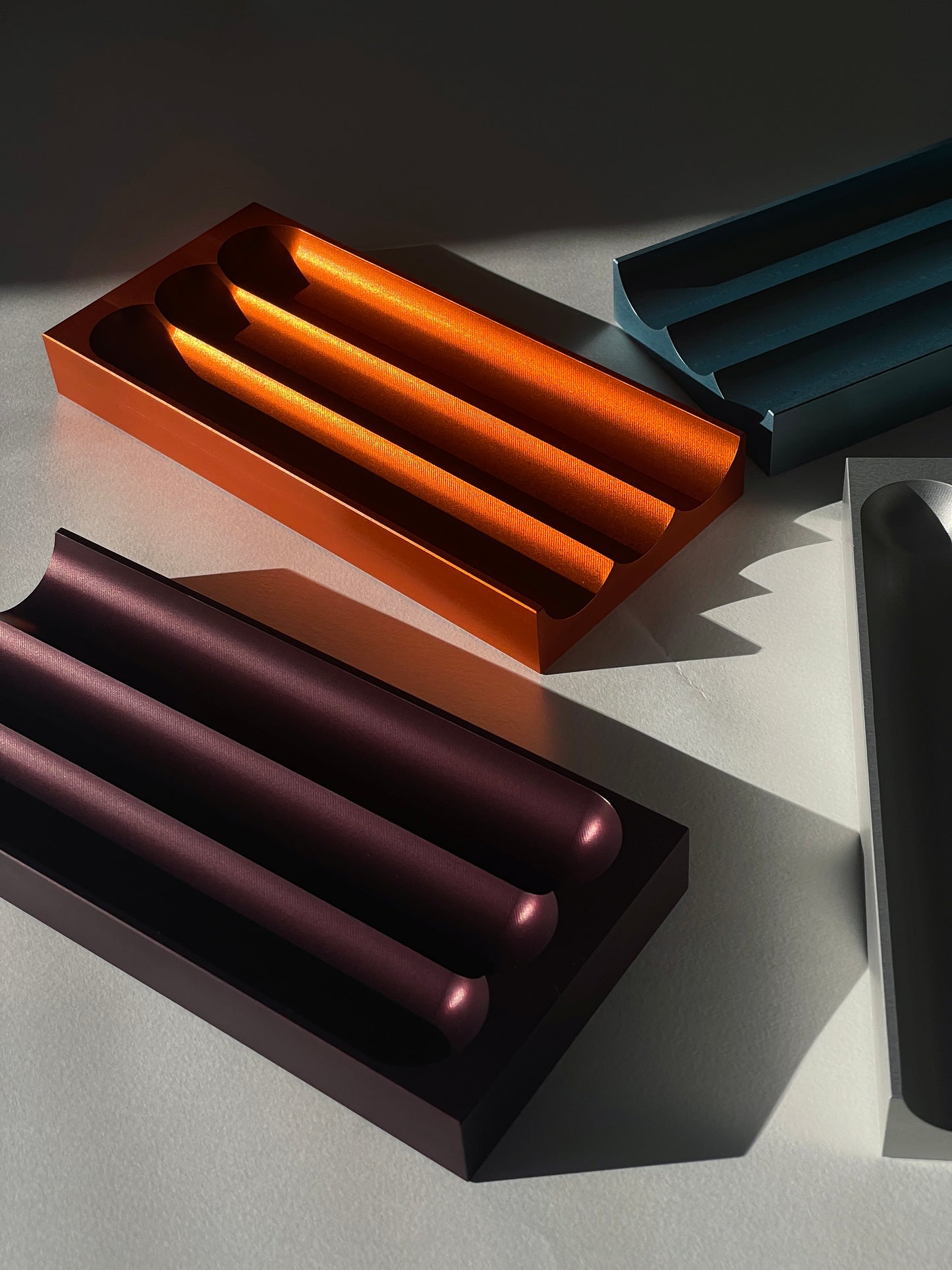 Flute pencil tray maroon