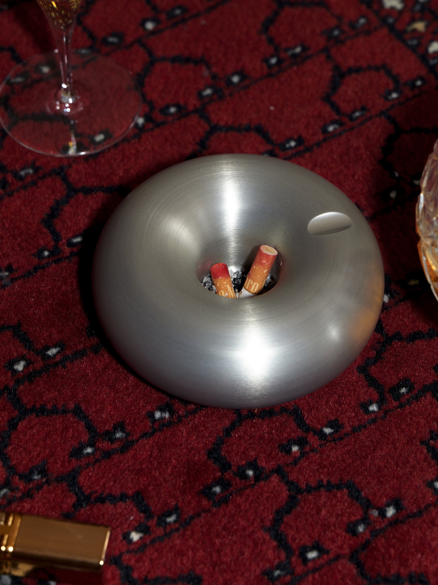 Flute ashtray grey / silver