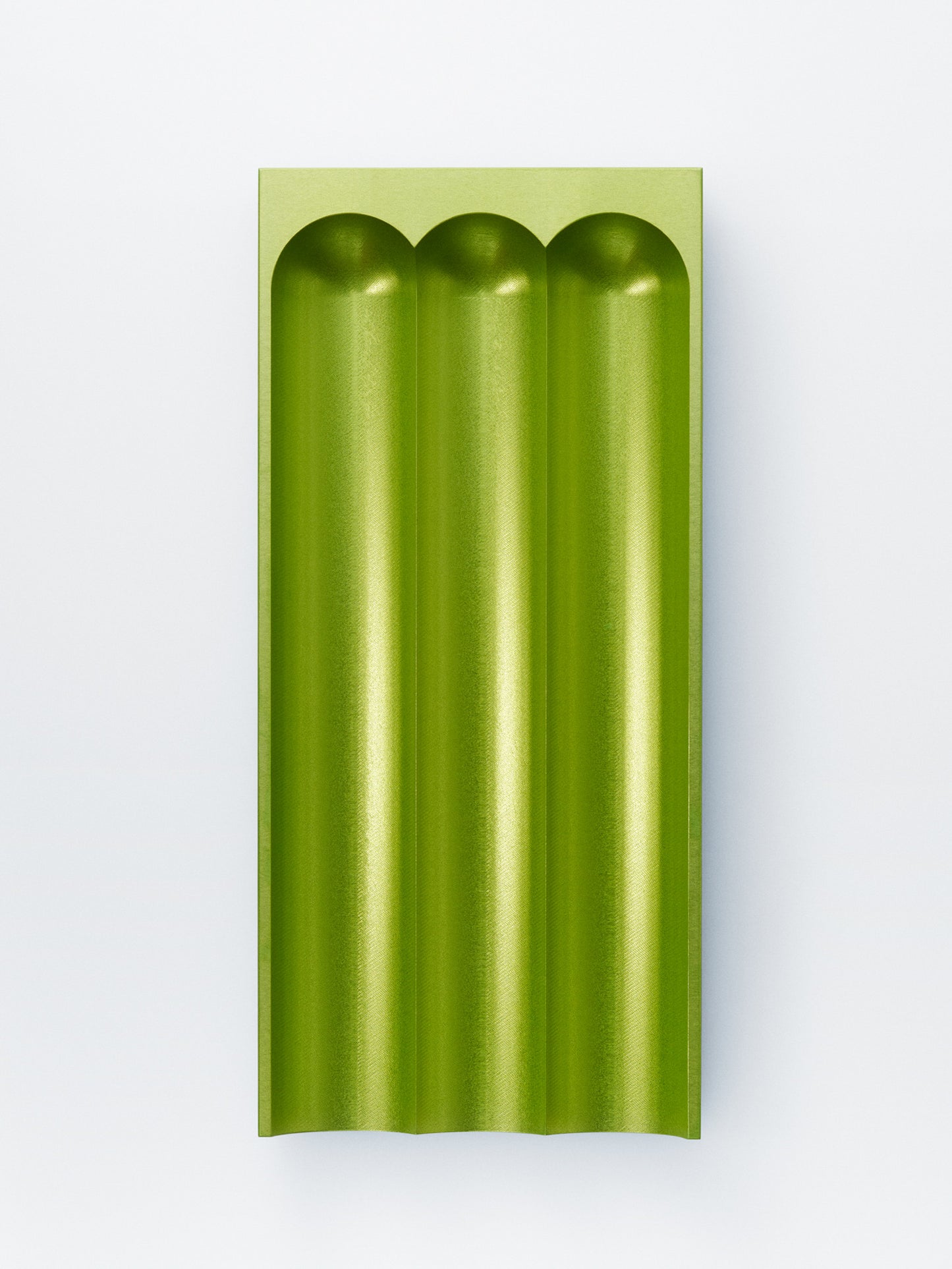 Flute pencil tray acid green