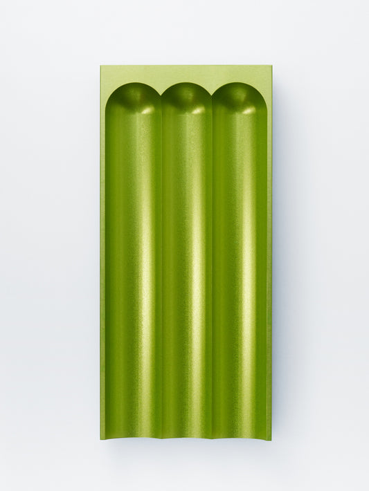 Flute pencil tray acid green