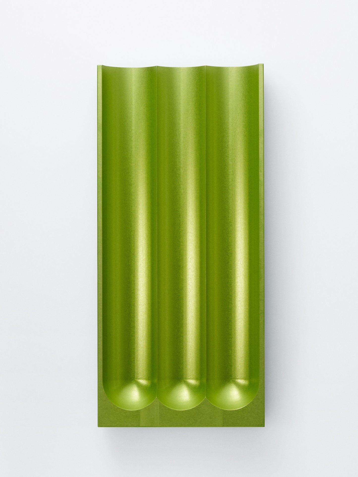 Flute pencil tray acid green