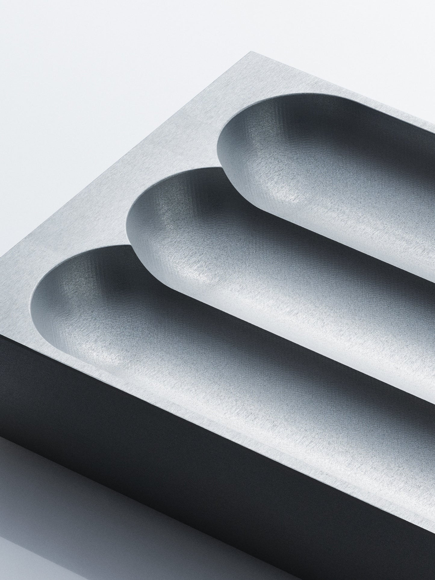 Flute pencil tray grey / silver