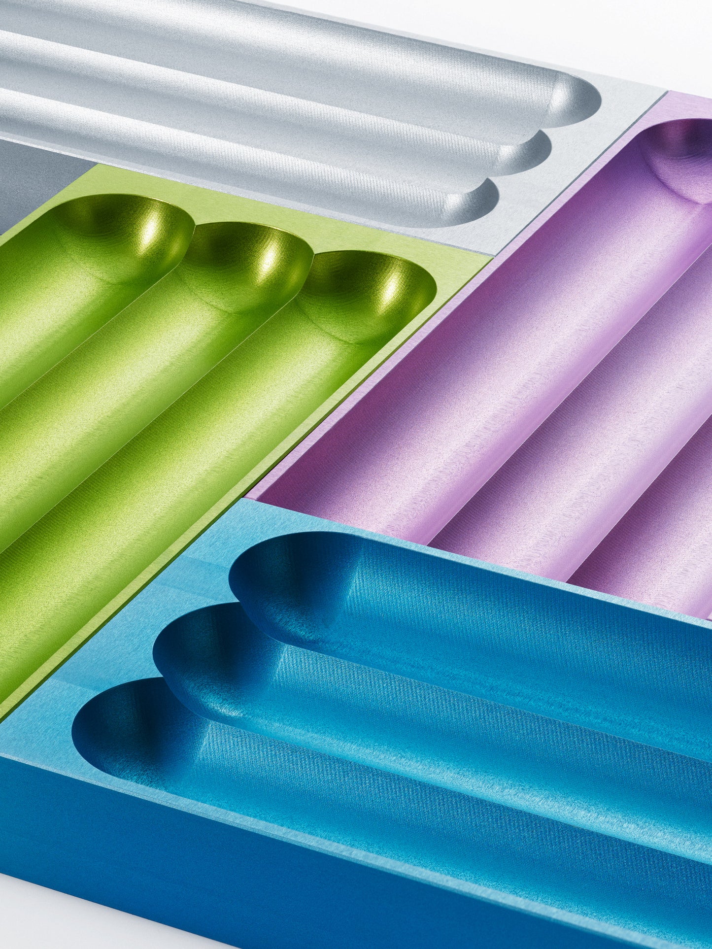 Flute pencil tray acid green