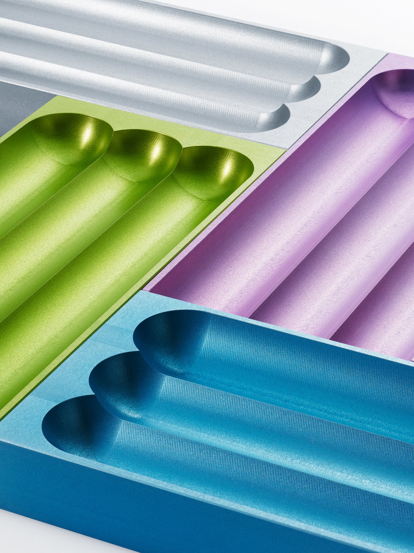 Flute pencil tray ice blue