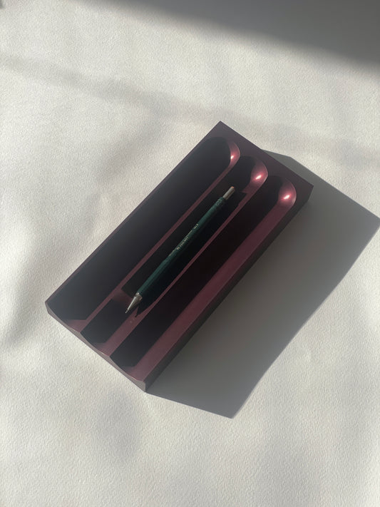 SAMPLE: Flute pencil tray maroon