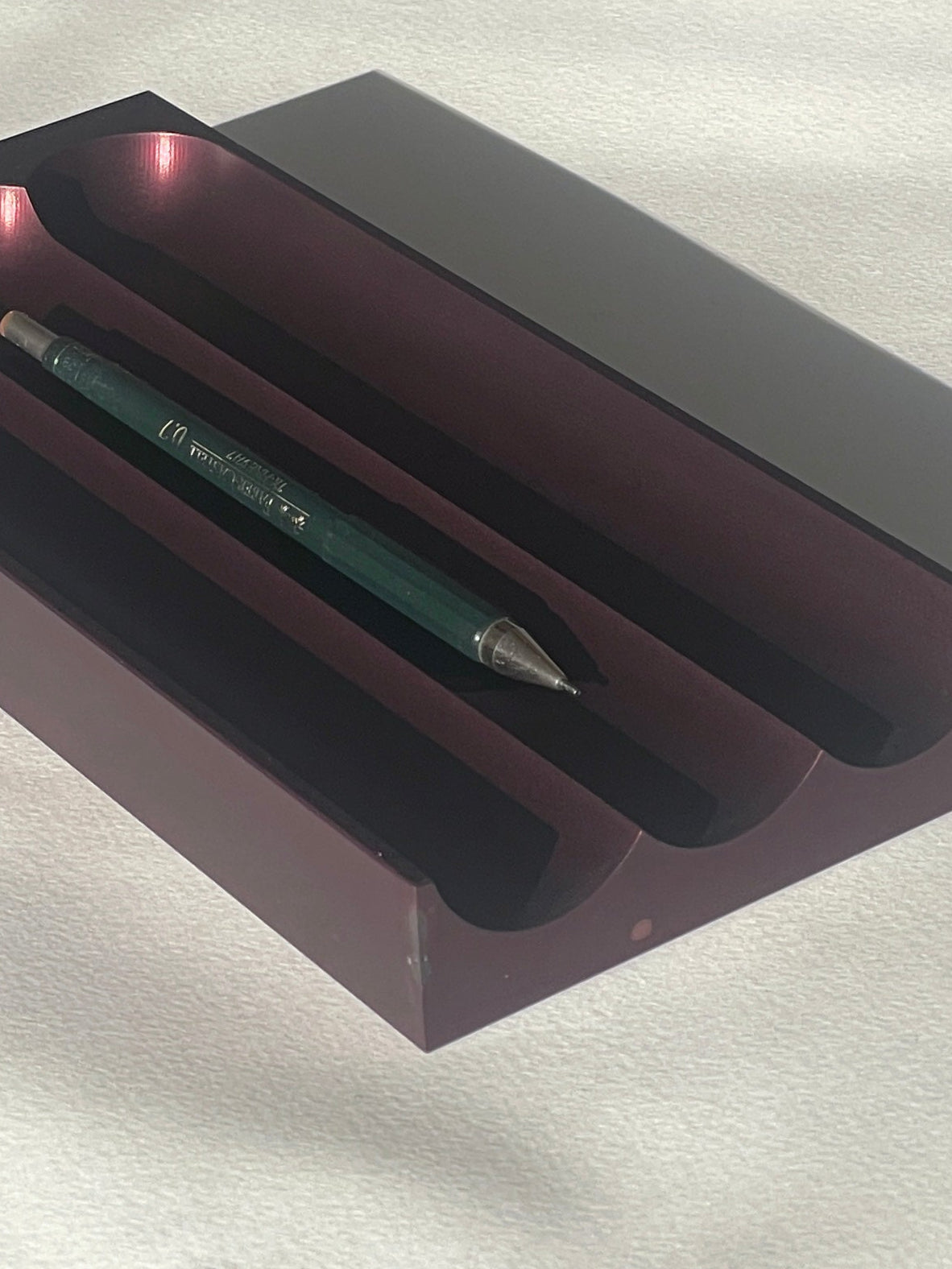 SAMPLE: Flute pencil tray maroon