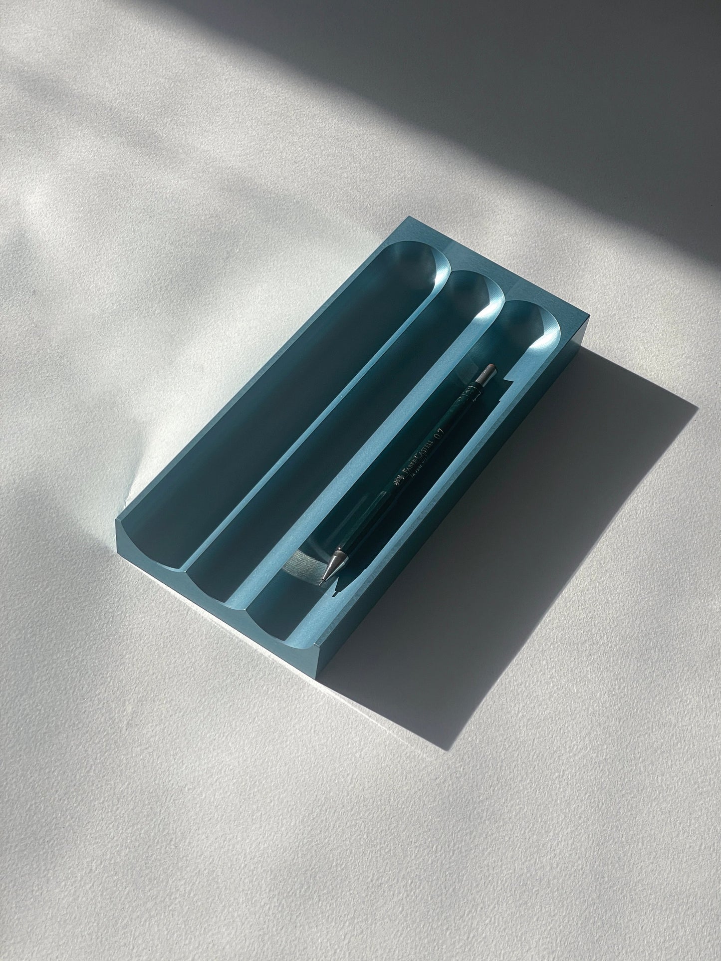 Flute pencil tray pale blue